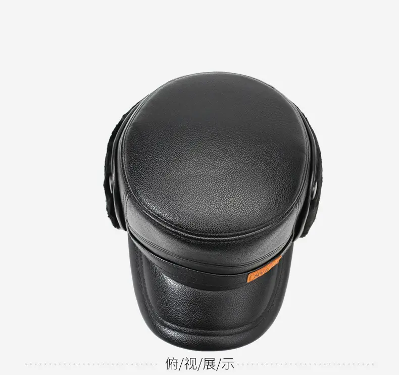 Winter Leather Cap for Men with Fleece Lining & Ear Protection — feature 11