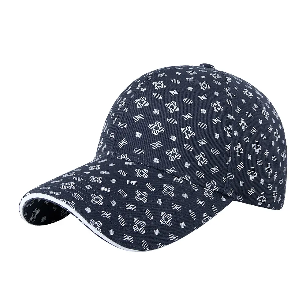 Black Printed Baseball Cap for Men Women - Image 10
