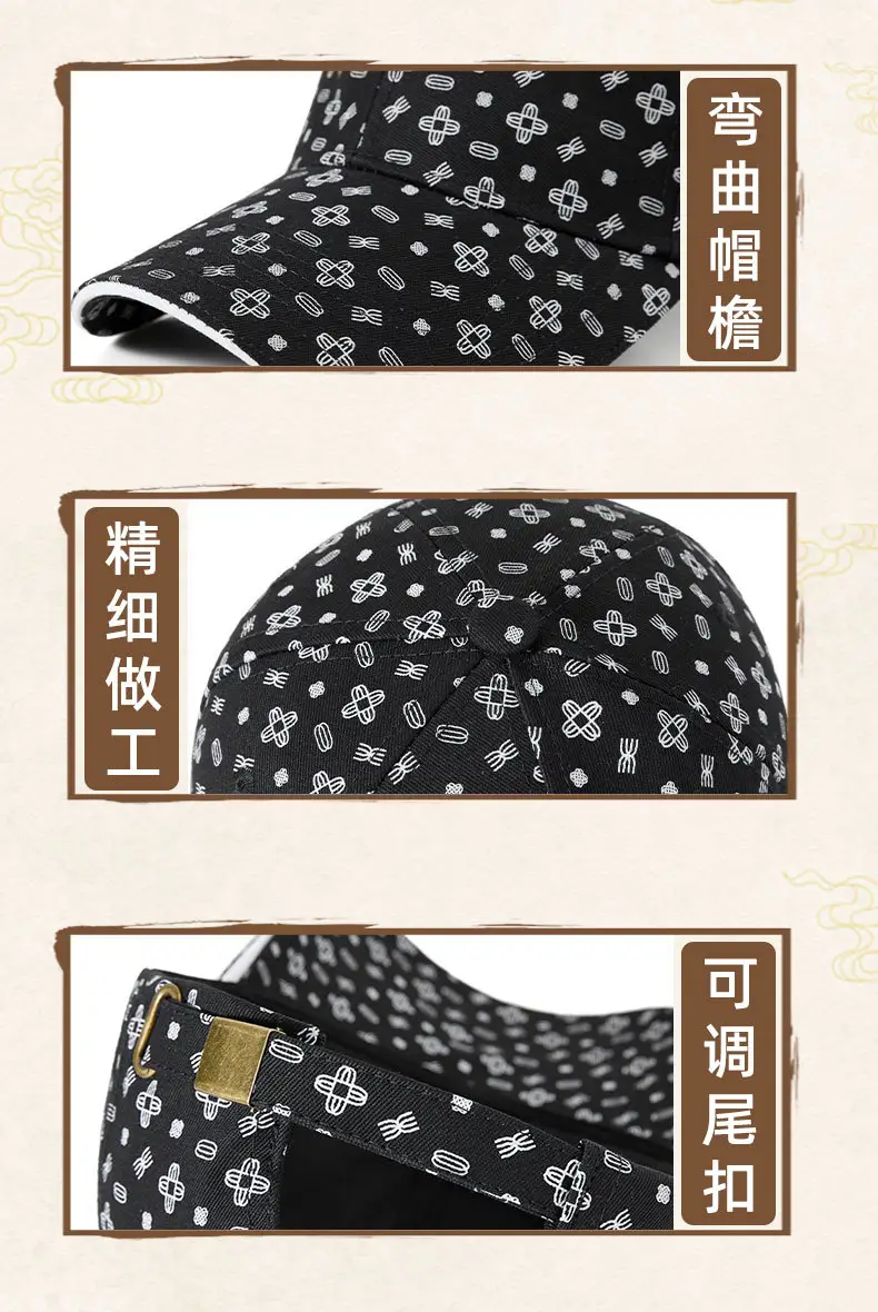 Black Printed Baseball Cap for Men Women — feature 13