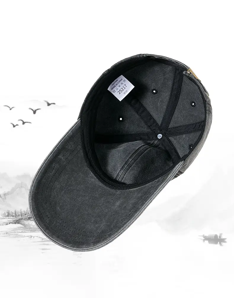 Men Vintage Washed Duckbill Cap 11cm Extended Brim — feature 17