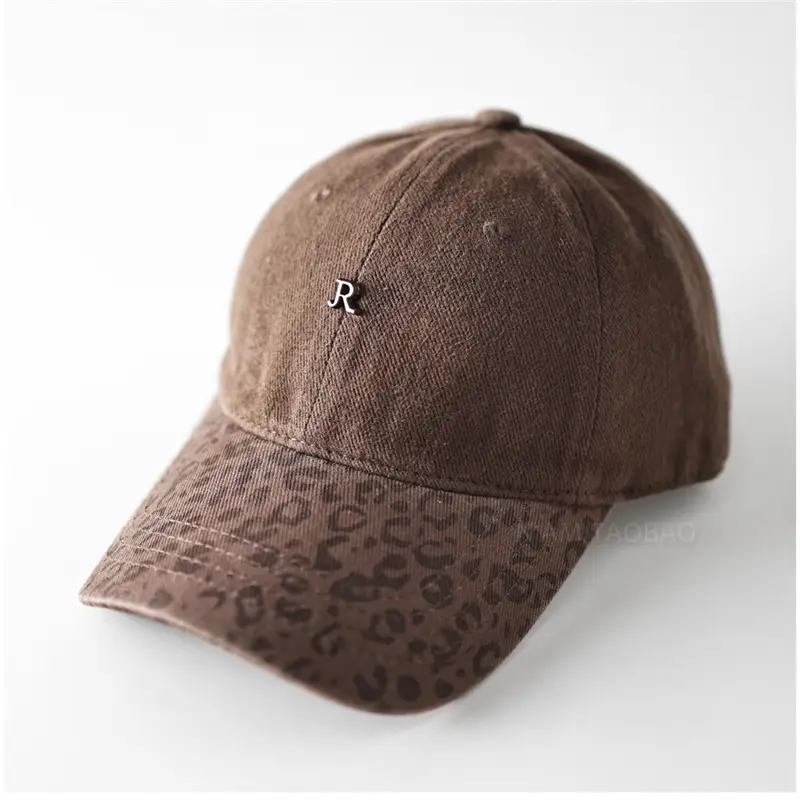 Leopard Print Baseball Cap for Men Women Brown Gray - Image 10
