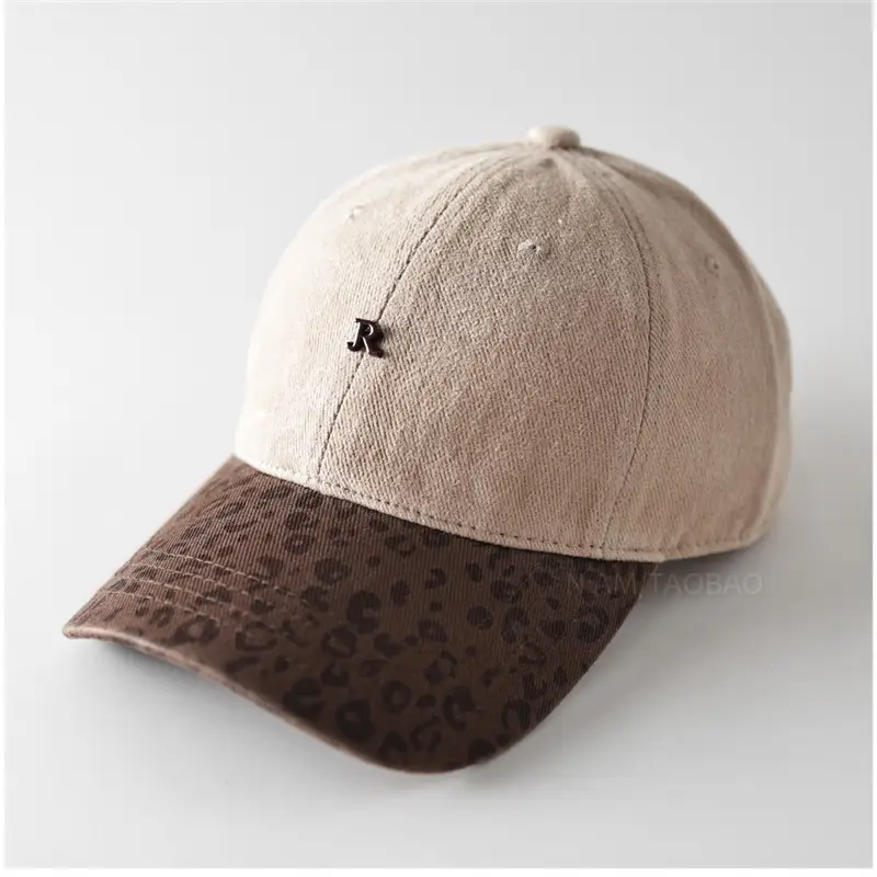 Leopard Print Baseball Cap for Men Women Brown Gray - Image 3