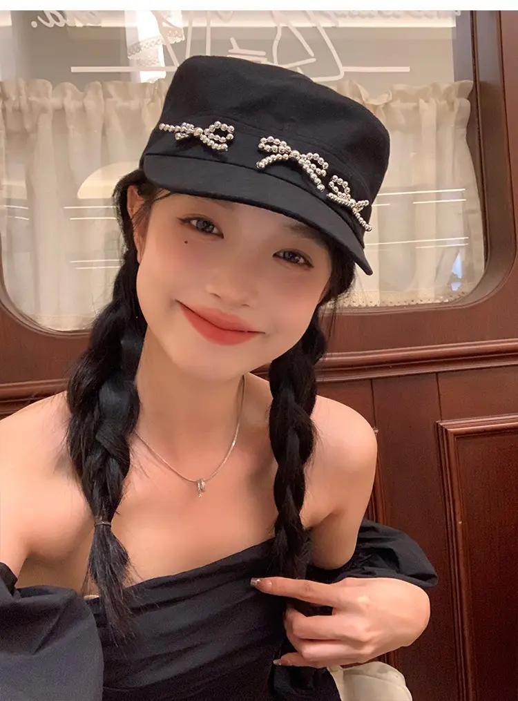 Korean Style Women's Bow Duck Cap 2024 New Spring Summer — feature 5
