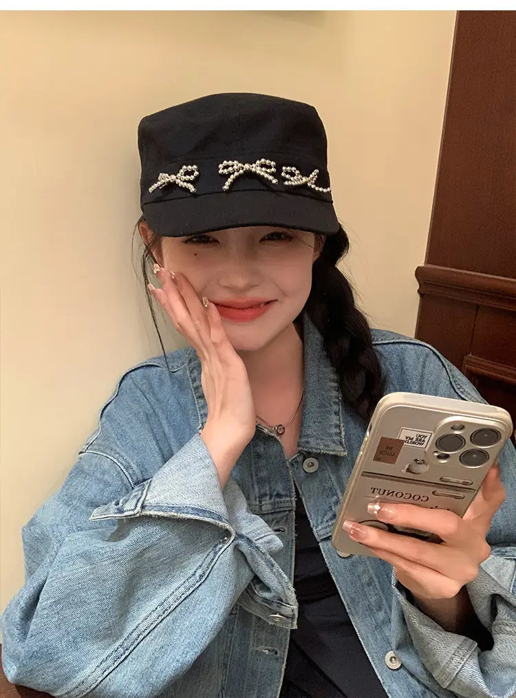 Korean Style Women's Bow Duck Cap 2024 New Spring Summer — feature 9