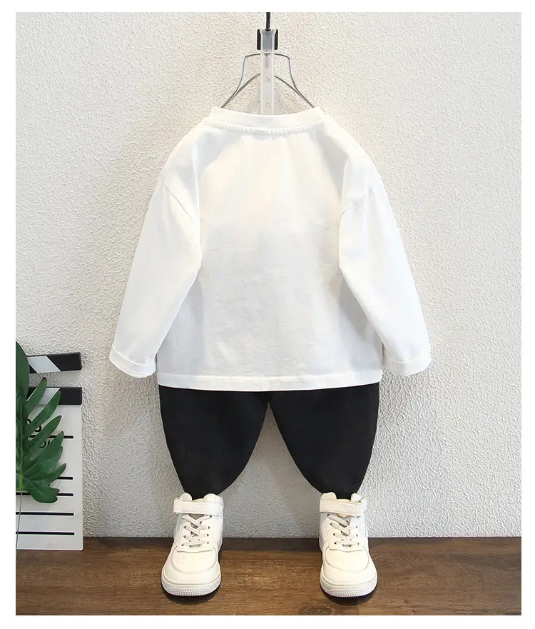 Boys White Value Letter Print Round Neck T-Shirt — feature 8