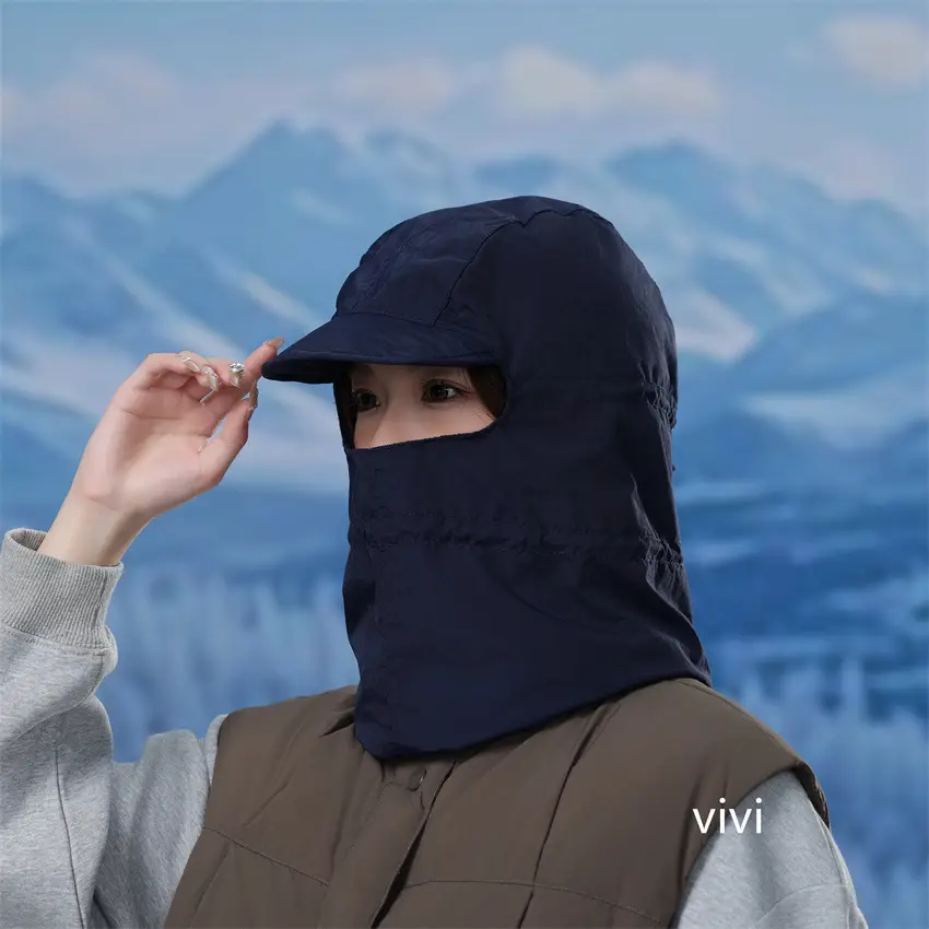 Black Windproof Winter Ski Cap Neck Scarf — feature 4