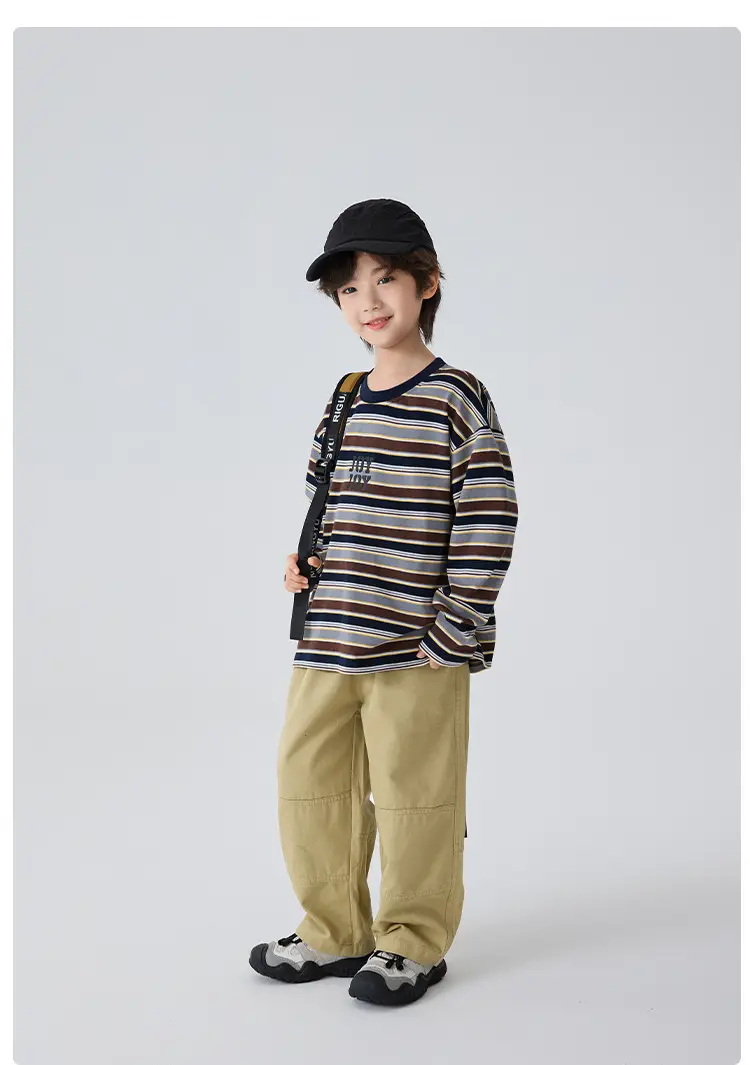 Haima Boys Striped Long Sleeve T-Shirt 2026 Spring — feature 10