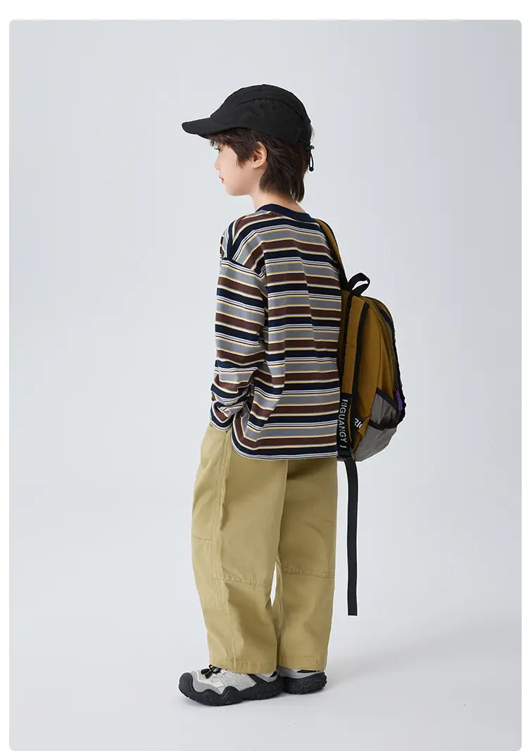 Haima Boys Striped Long Sleeve T-Shirt 2026 Spring — feature 11