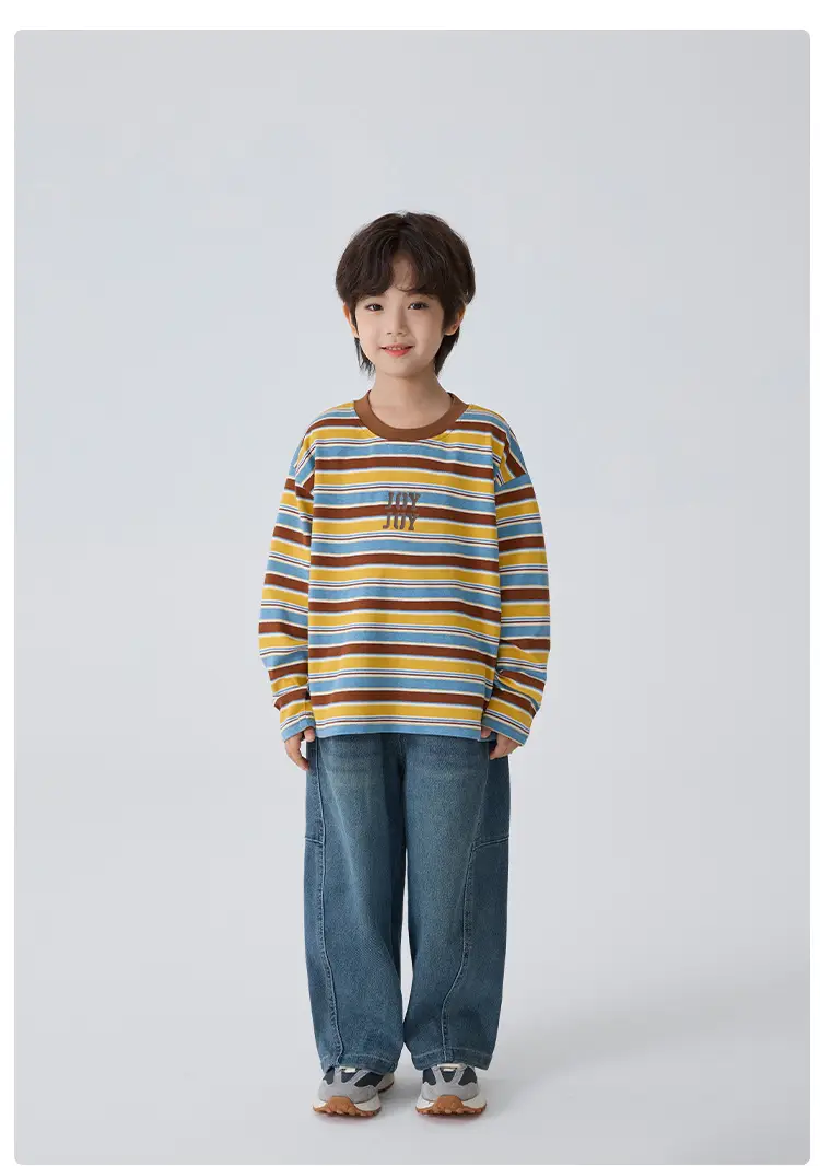 Haima Boys Striped Long Sleeve T-Shirt 2026 Spring — feature 12