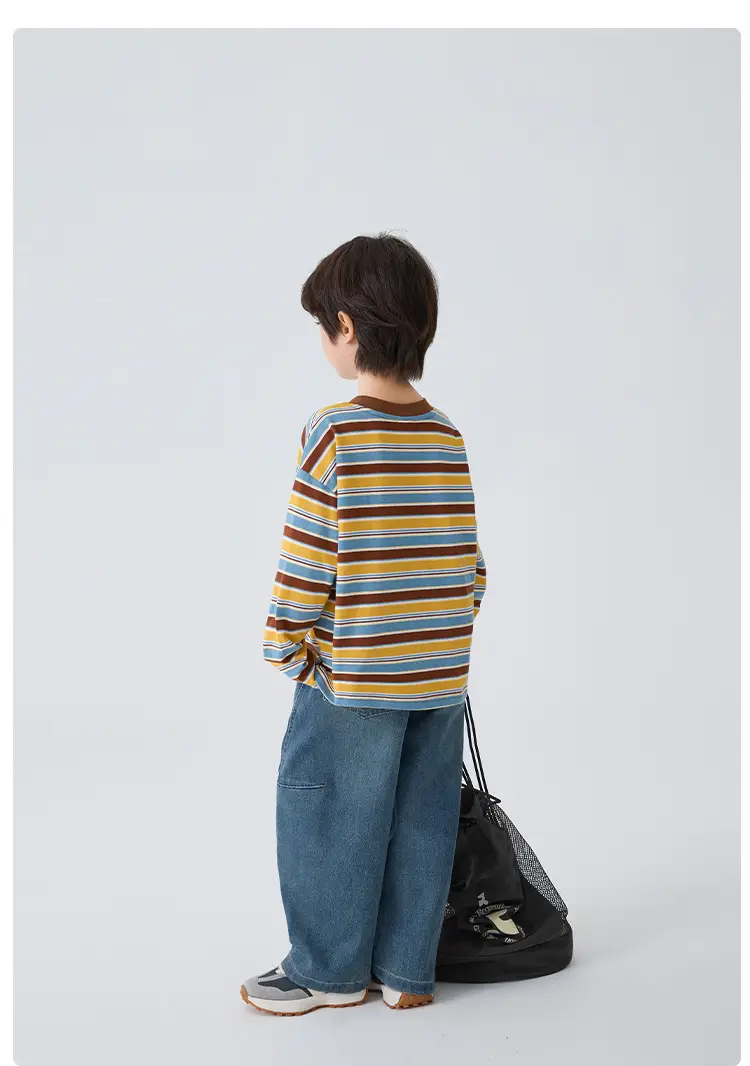 Haima Boys Striped Long Sleeve T-Shirt 2026 Spring — feature 13
