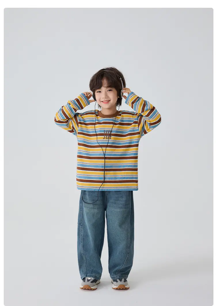 Haima Boys Striped Long Sleeve T-Shirt 2026 Spring — feature 15