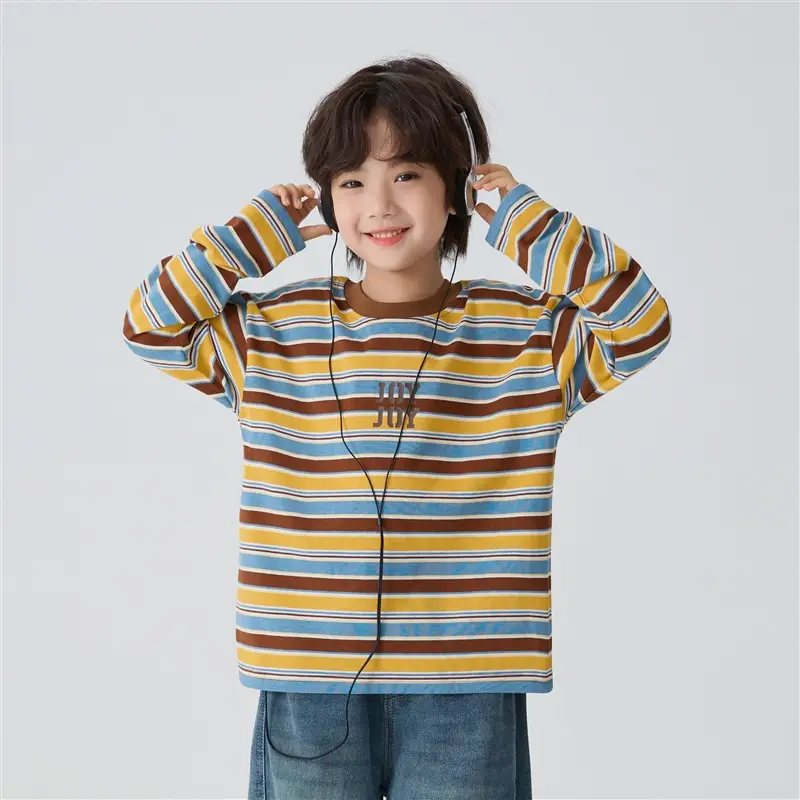 Haima Boys Striped Long Sleeve T-Shirt 2026 Spring - Image 2