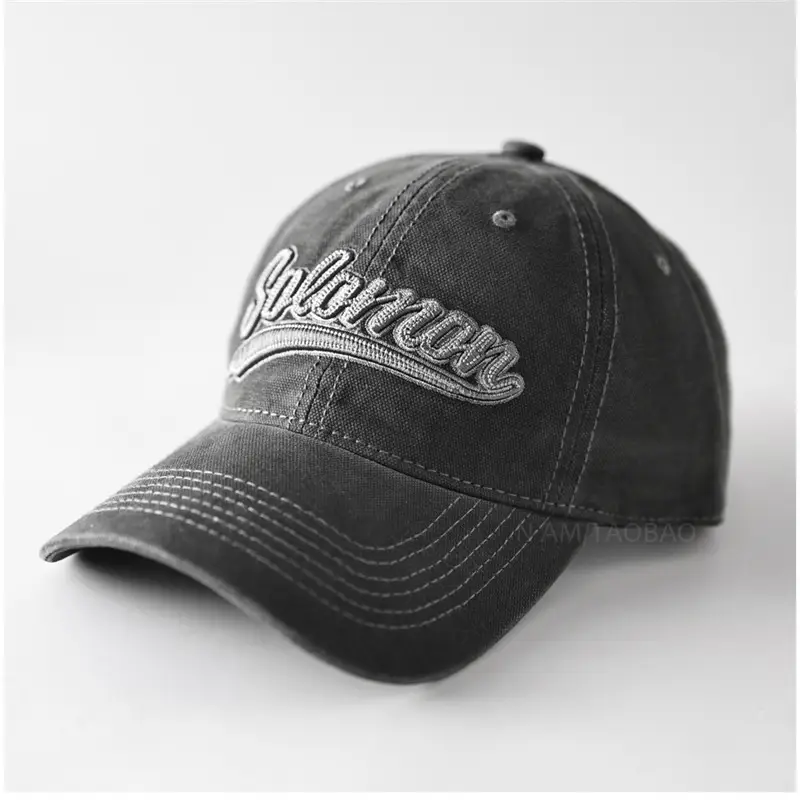 White 3D Letter Embroidered Baseball Cap Unisex
