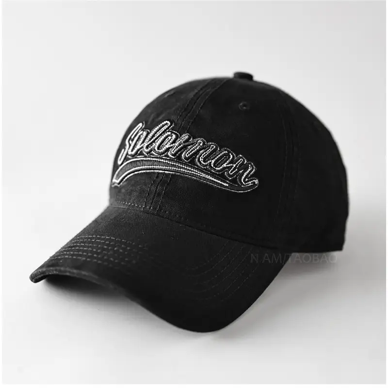 White 3D Letter Embroidered Baseball Cap Unisex