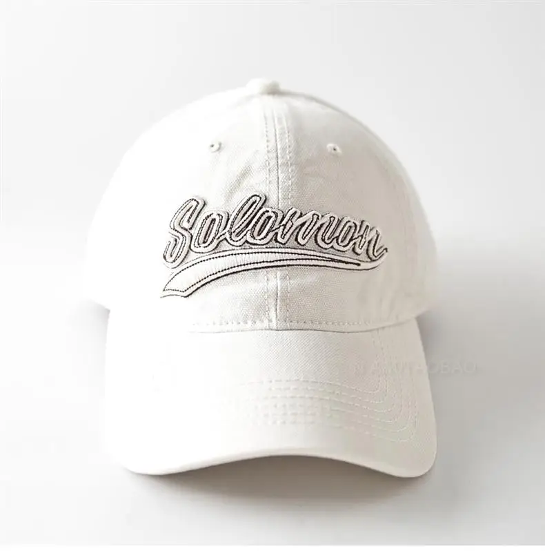 White 3D Letter Embroidered Baseball Cap Unisex — feature 15