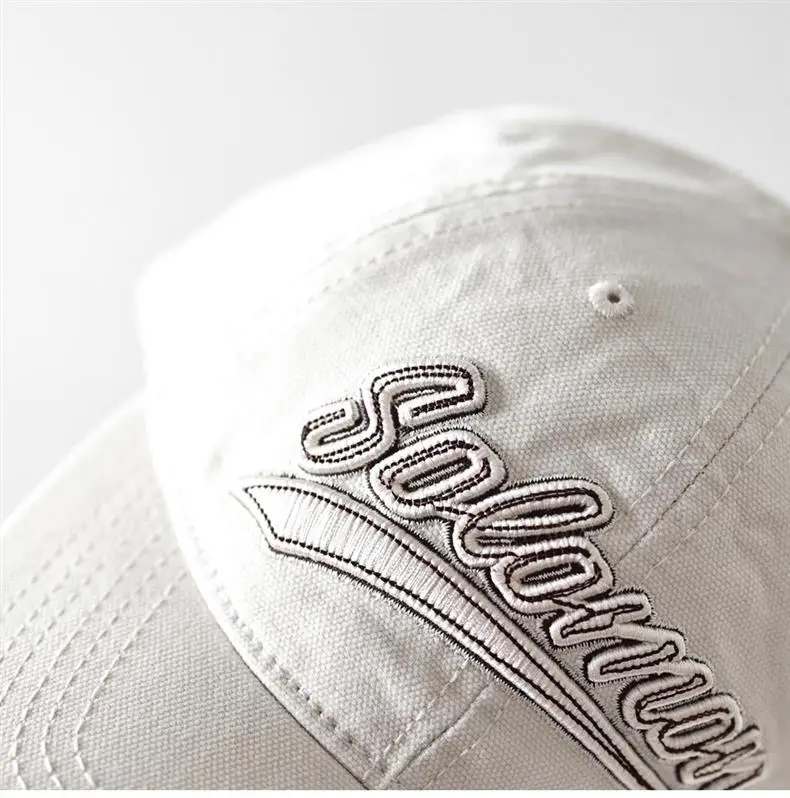 White 3D Letter Embroidered Baseball Cap Unisex — feature 16