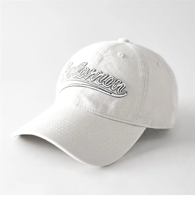 White 3D Letter Embroidered Baseball Cap Unisex — feature 6