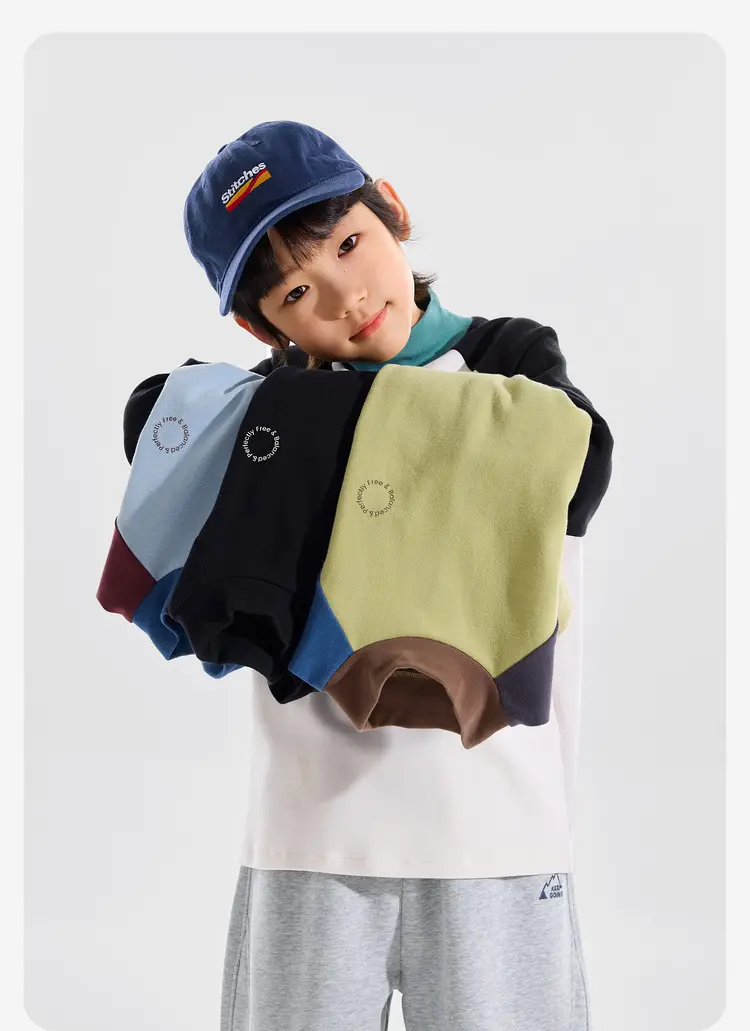 Winter Long Sleeve T-Shirt for Boys Blue Maroon — feature 14