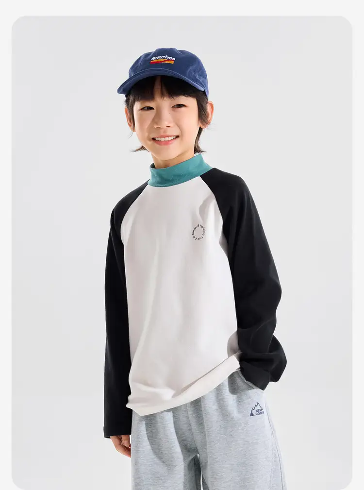 Winter Long Sleeve T-Shirt for Boys Blue Maroon — feature 16