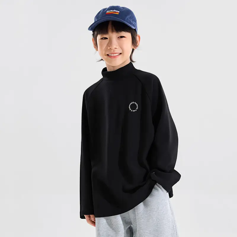 Winter Long Sleeve T-Shirt for Boys Blue Maroon - Image 4