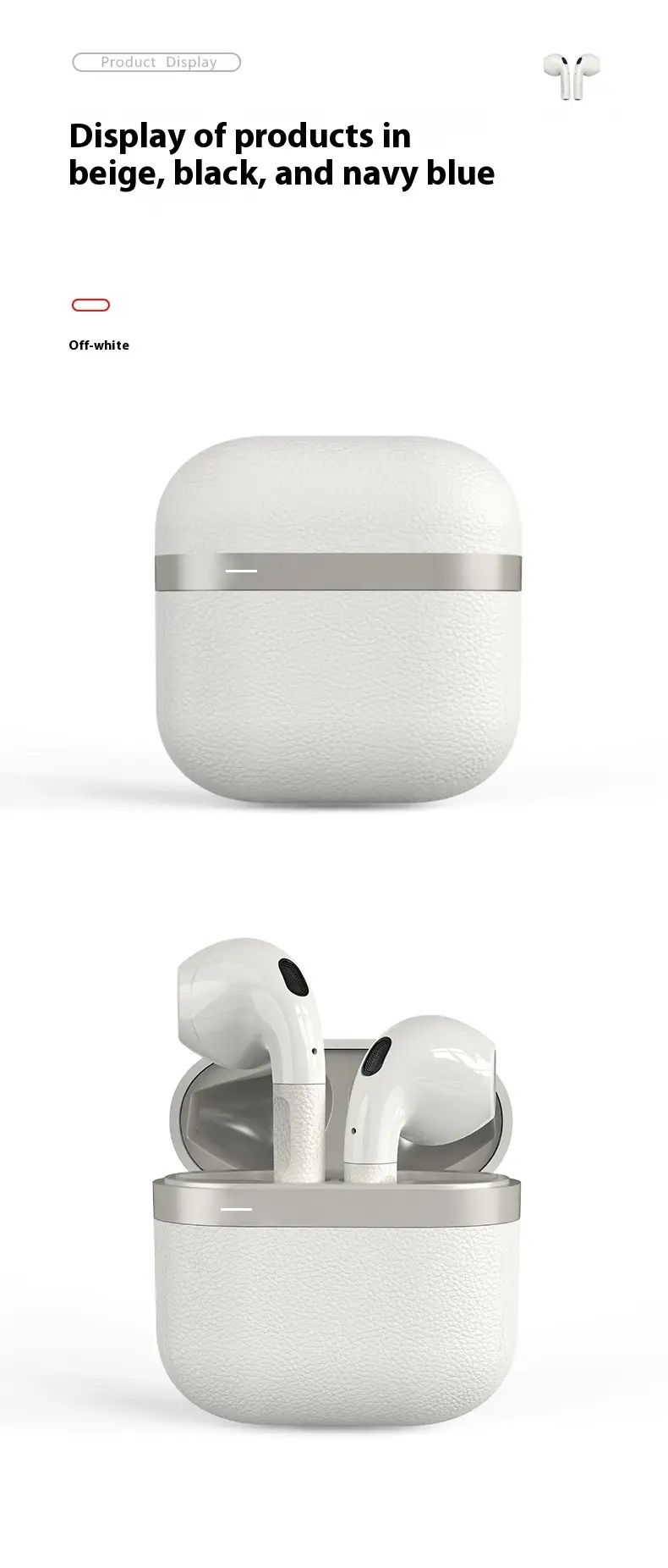 Downstream Popular Compact and Lightweight Bluetooth Headset with Textured Leather Texture and High-Definition Sound Quality Suitable for Apple Headset Wholesale — feature 12