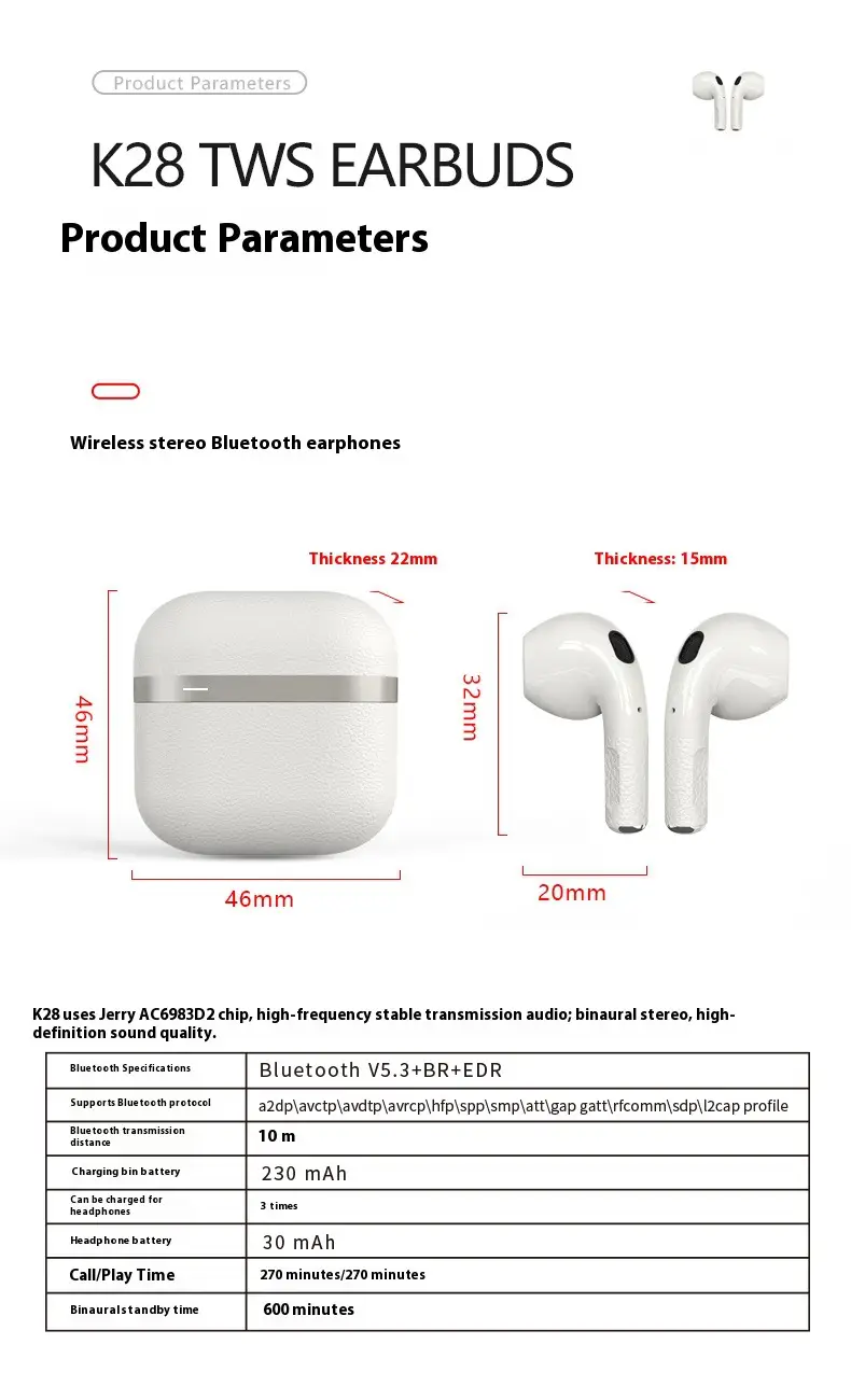Downstream Popular Compact and Lightweight Bluetooth Headset with Textured Leather Texture and High-Definition Sound Quality Suitable for Apple Headset Wholesale — feature 7