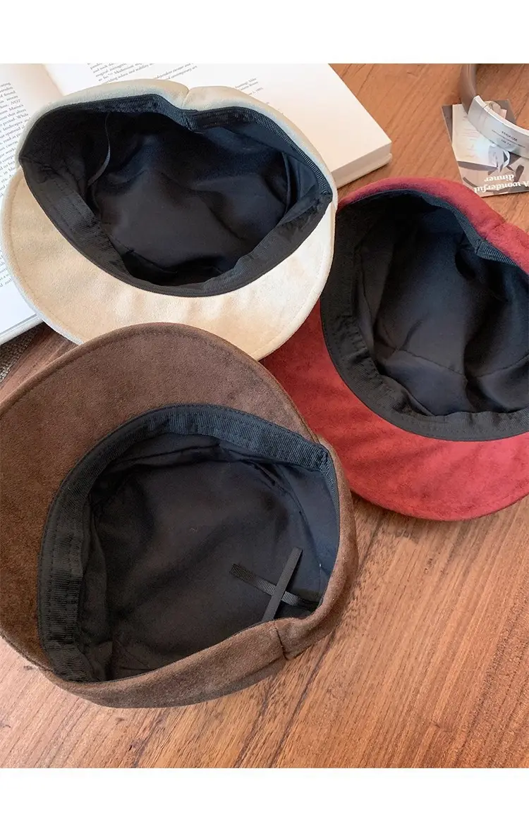 High-End Japanese Melard Octagonal Beret Women's Hat — feature 11