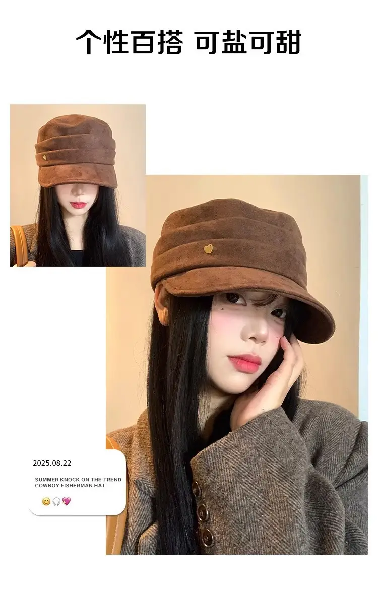 High-End Japanese Melard Octagonal Beret Women's Hat — feature 4