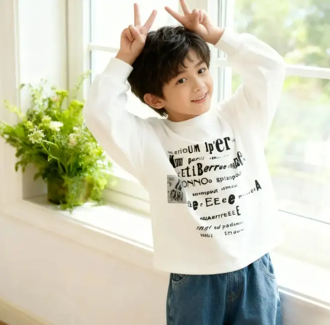 Boys Letter Long Sleeve T-Shirt Spring Autumn Cotton Round Neck — feature 4