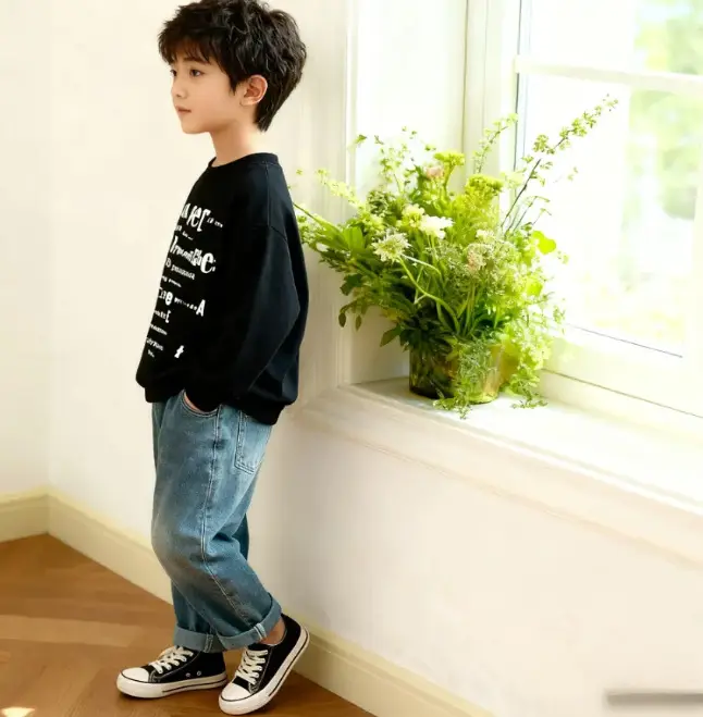 Boys Letter Long Sleeve T-Shirt Spring Autumn Cotton Round Neck — feature 8