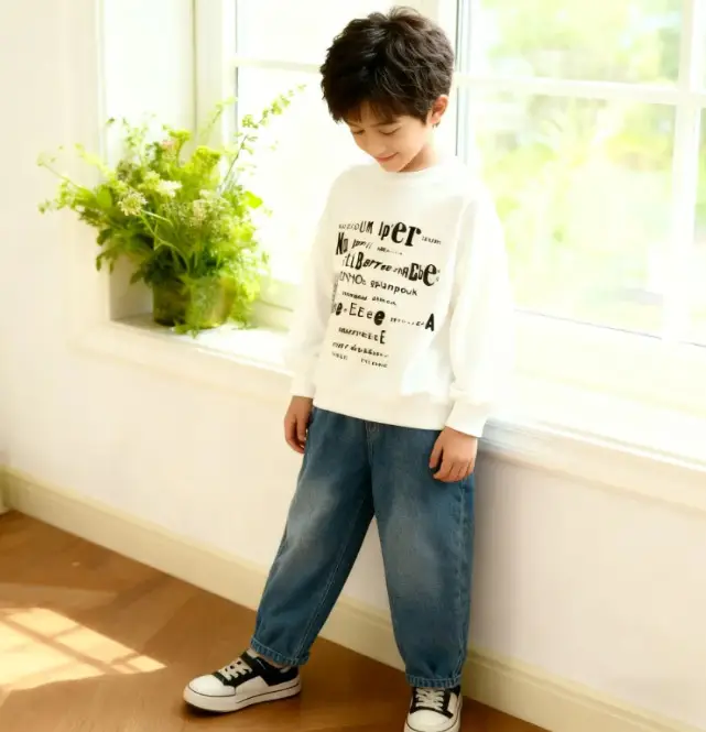 Boys Letter Long Sleeve T-Shirt Spring Autumn Cotton Round Neck — feature 9
