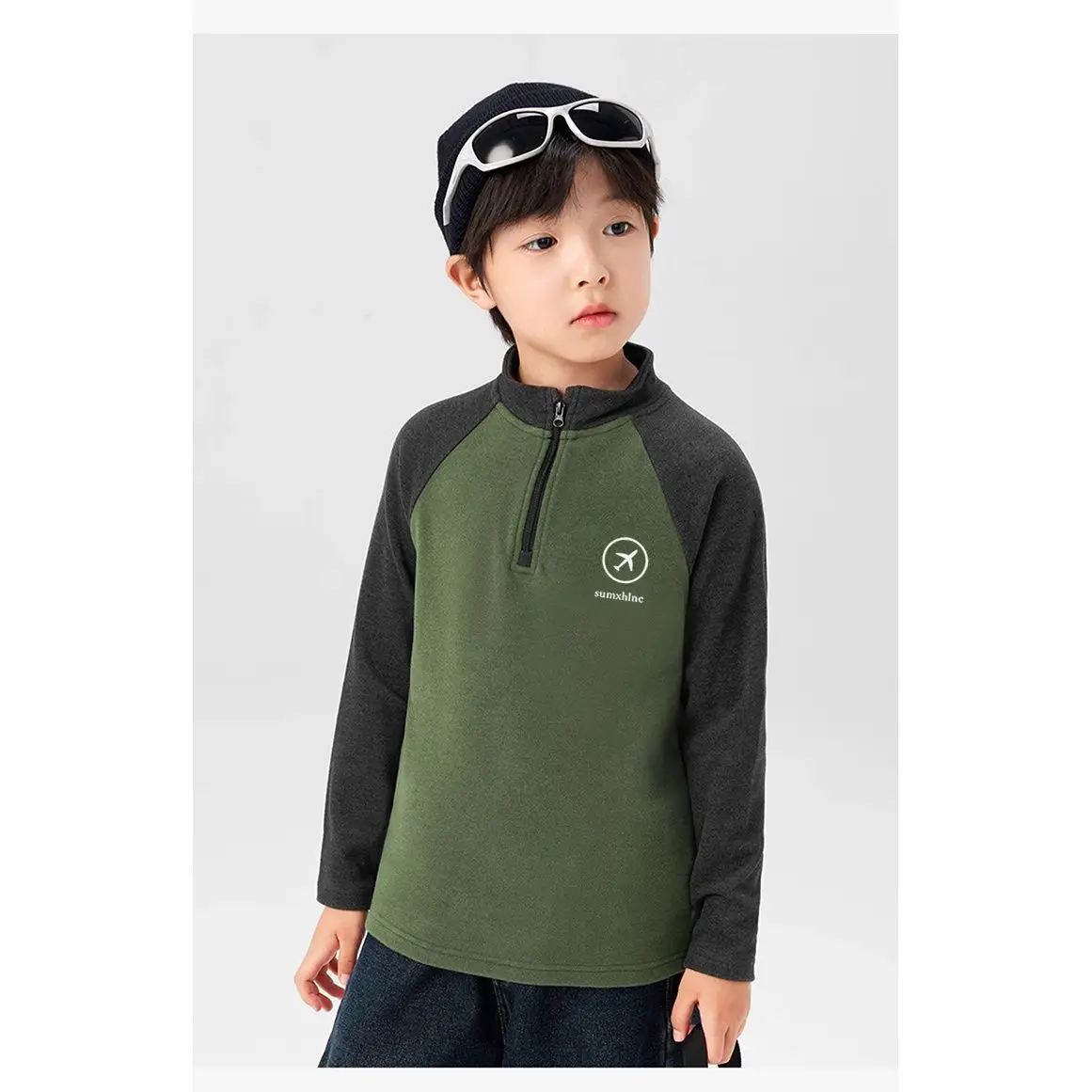 Spring Boys Raglan Sleeve T-Shirt Green Black - Image 10