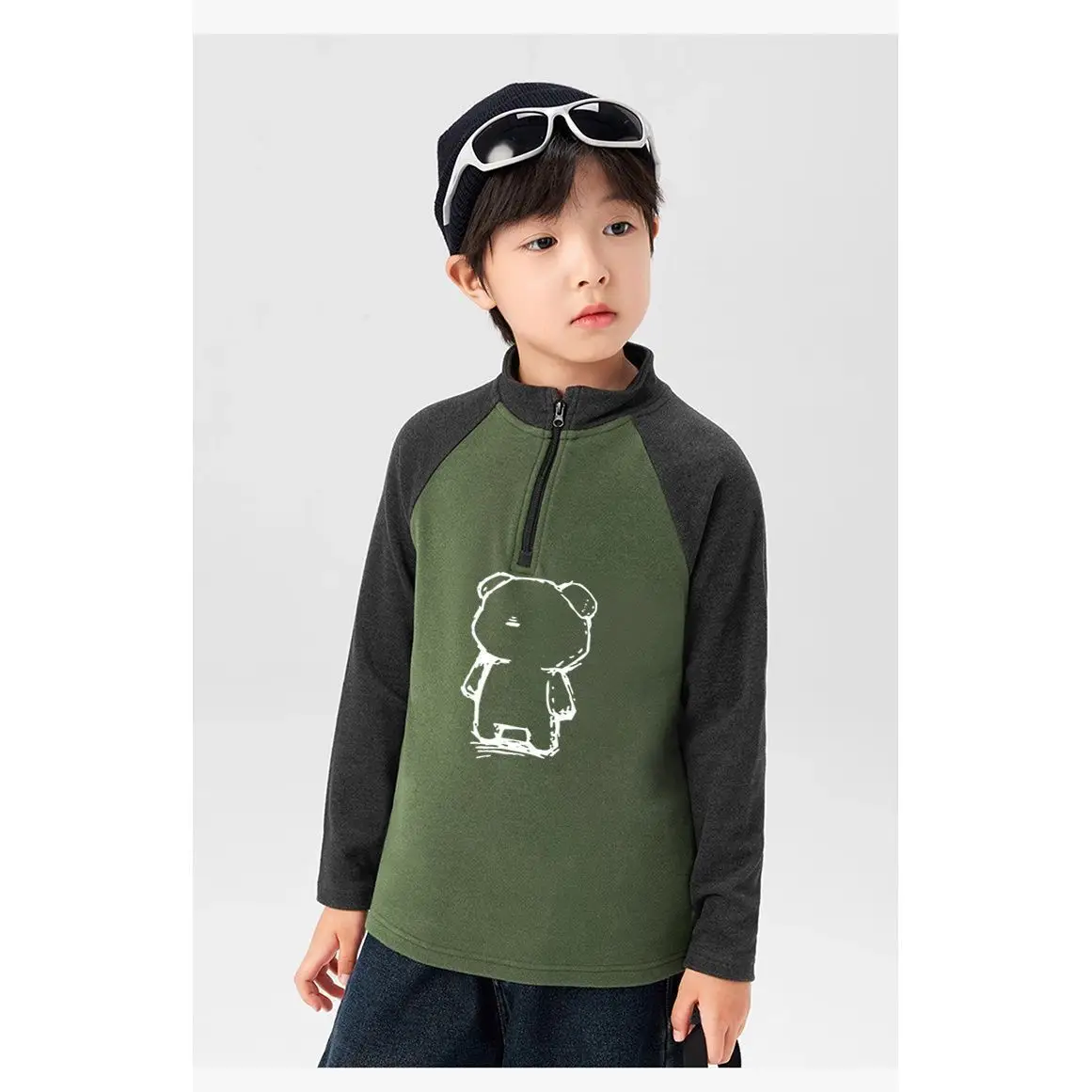 Spring Boys Raglan Sleeve T-Shirt Green Black - Image 14