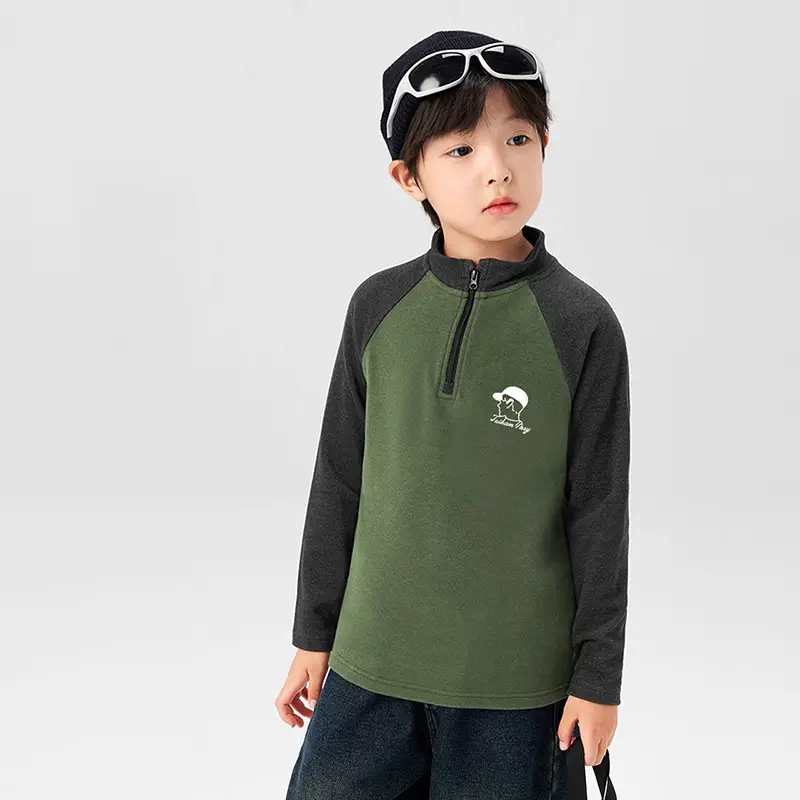 Spring Boys Raglan Sleeve T-Shirt Green Black - Image 24