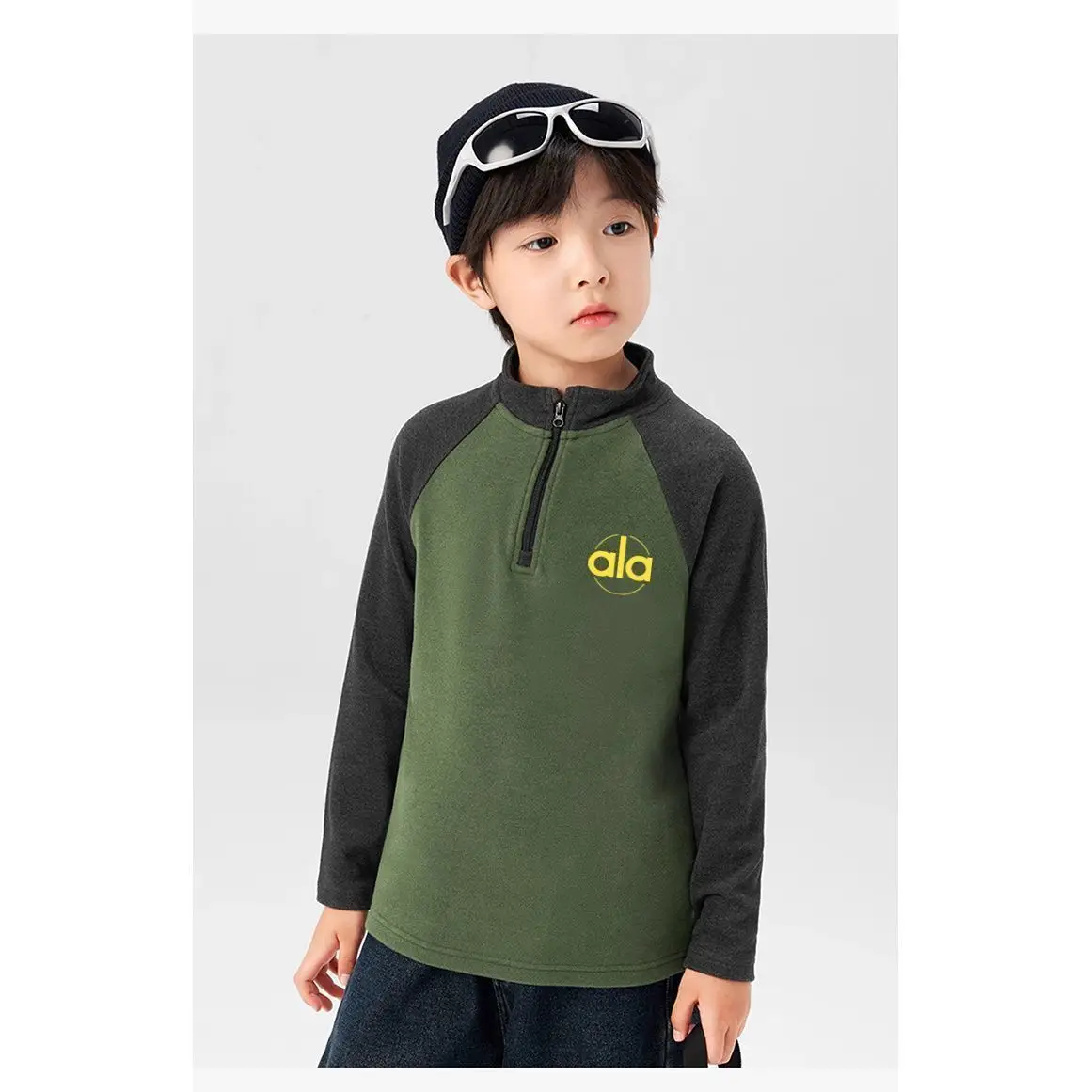 Spring Boys Raglan Sleeve T-Shirt Green Black - Image 30