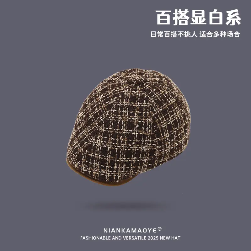Women Reverse Beret Hat 2025 New Autumn Winter Distressed Denim