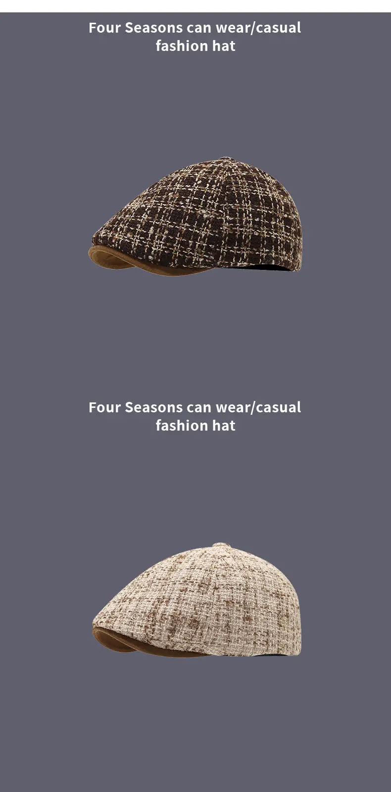 Women Reverse Beret Hat 2025 New Autumn Winter Distressed Denim — feature 11