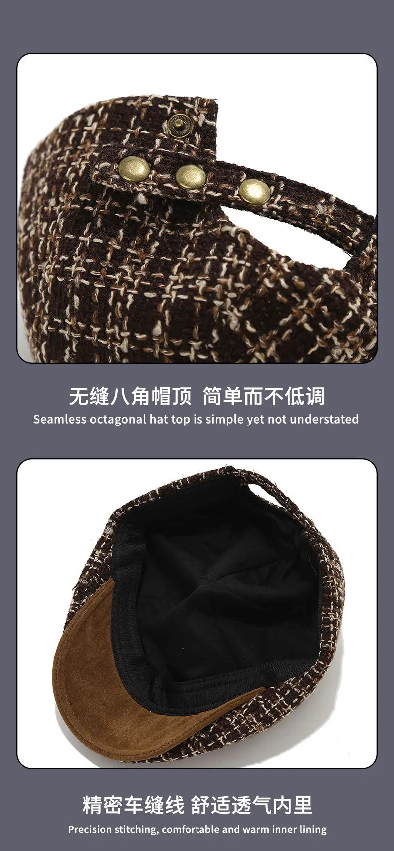 Women Reverse Beret Hat 2025 New Autumn Winter Distressed Denim — feature 12