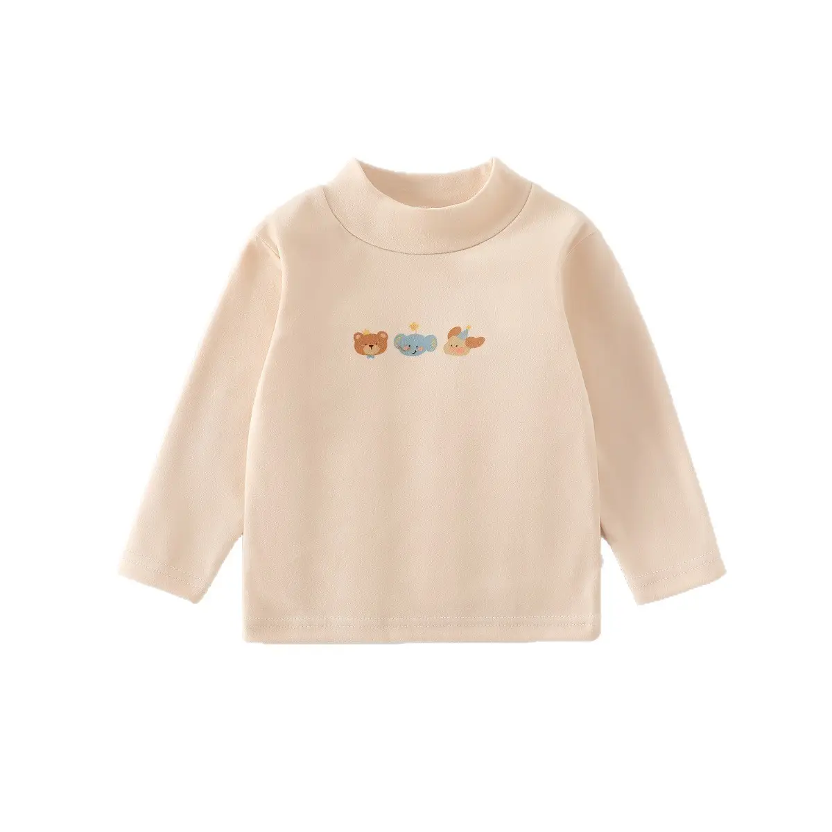 Jingqi Kids T-Shirt White Half Turtleneck Long Sleeve - Image 9