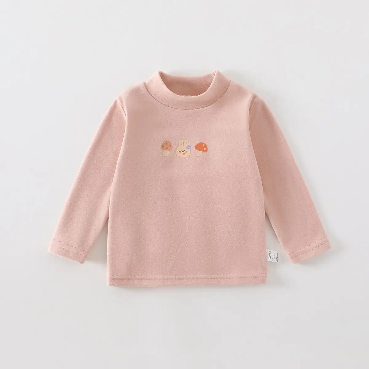 Jingqi Kids T-Shirt White Half Turtleneck Long Sleeve - Image 3