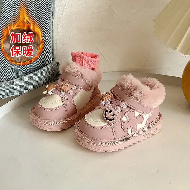 Fleece Lined Baby Snow Boots for Boys Girls 1-2Yr
