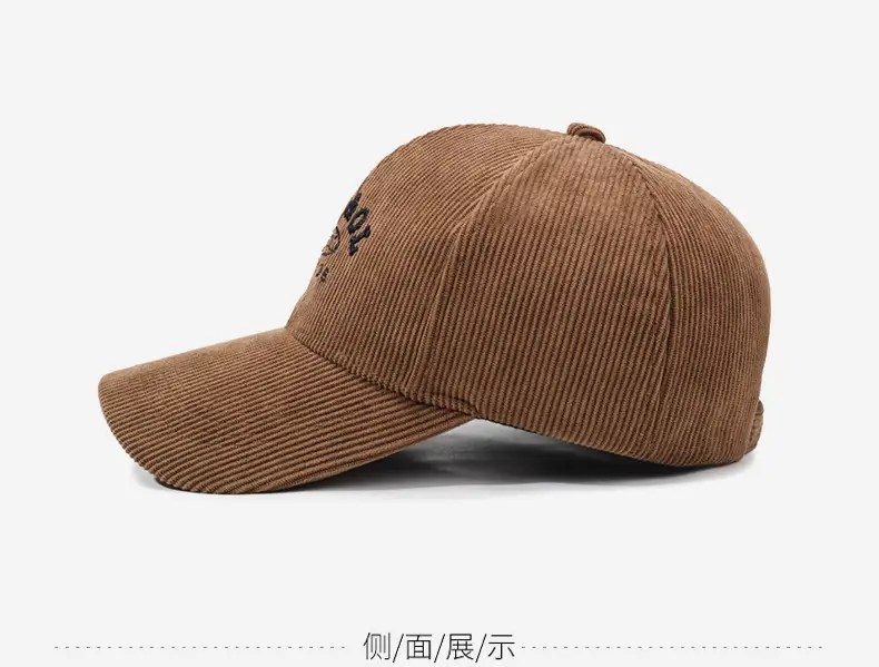 Women Winter Corduroy Duck Cap Brown — feature 10