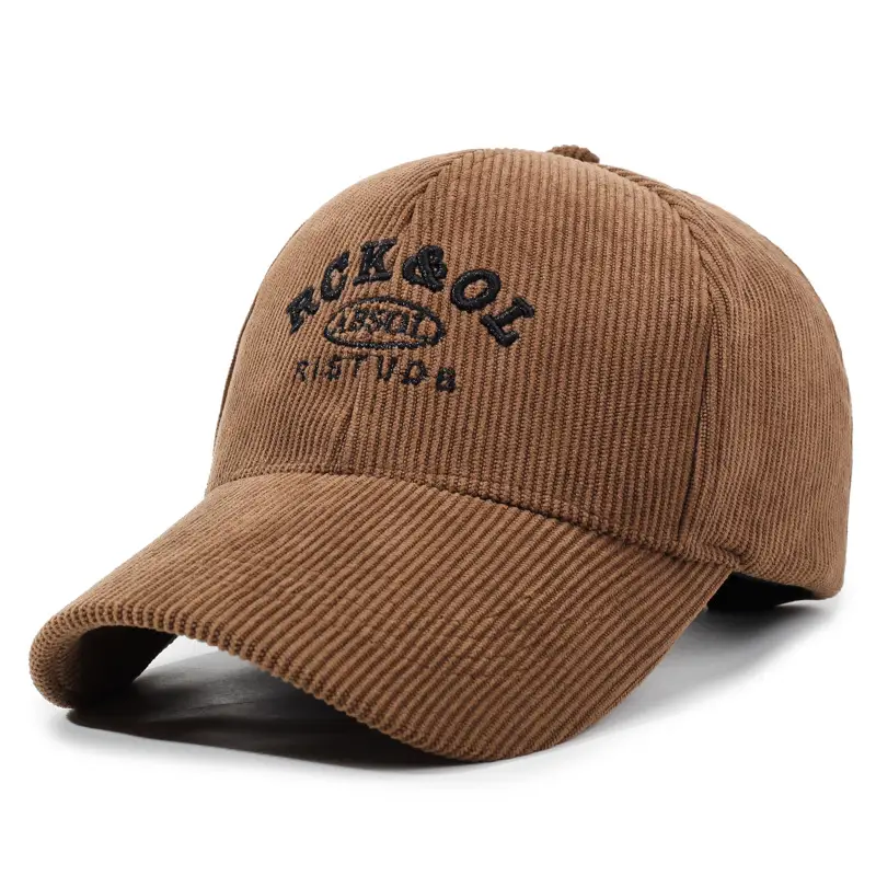 Women Winter Corduroy Duck Cap Brown - Image 5