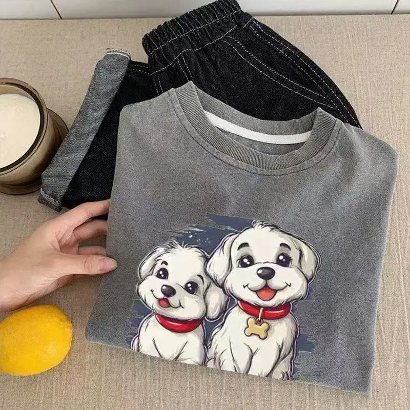 Pure Cotton Cartoon Dog Sweatshirt for Kids Spring Autumn - Image 3