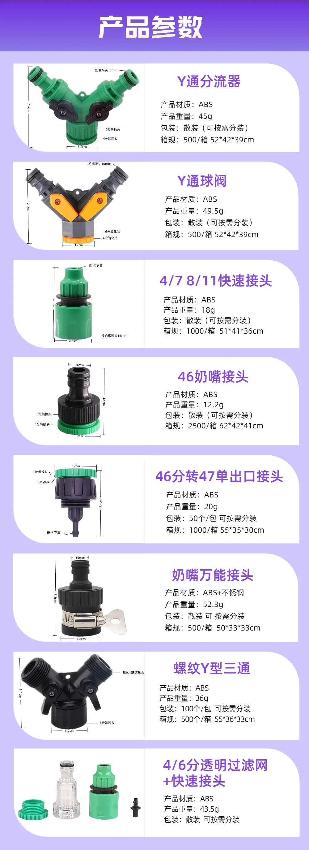 46-Point Faucet Water Pipe Quick Connector Accessories Automatic Flower Watering Device Gardening Drip Irrigation Pipe Capillary Plastic Watering Device — feature 6