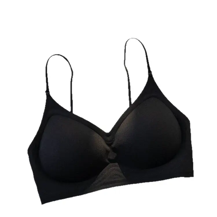 Seamless Bra for Women with Small Bust, Push-Up to Enhance Bust, Outward Expansion to Show Slim Waist, Cartoon Style, Wireless, Fixed Palm Cup Bra