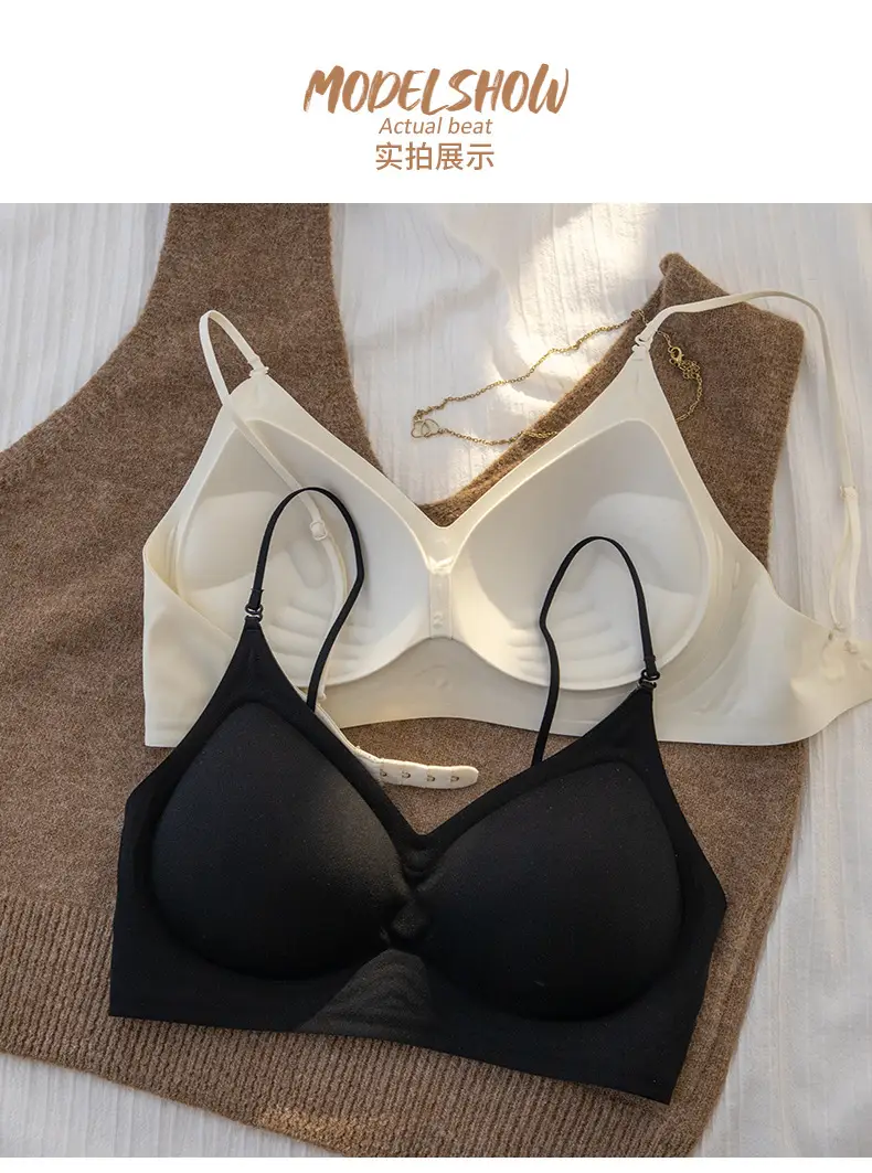 Seamless Bra for Women with Small Bust, Push-Up to Enhance Bust, Outward Expansion to Show Slim Waist, Cartoon Style, Wireless, Fixed Palm Cup Bra — feature 15