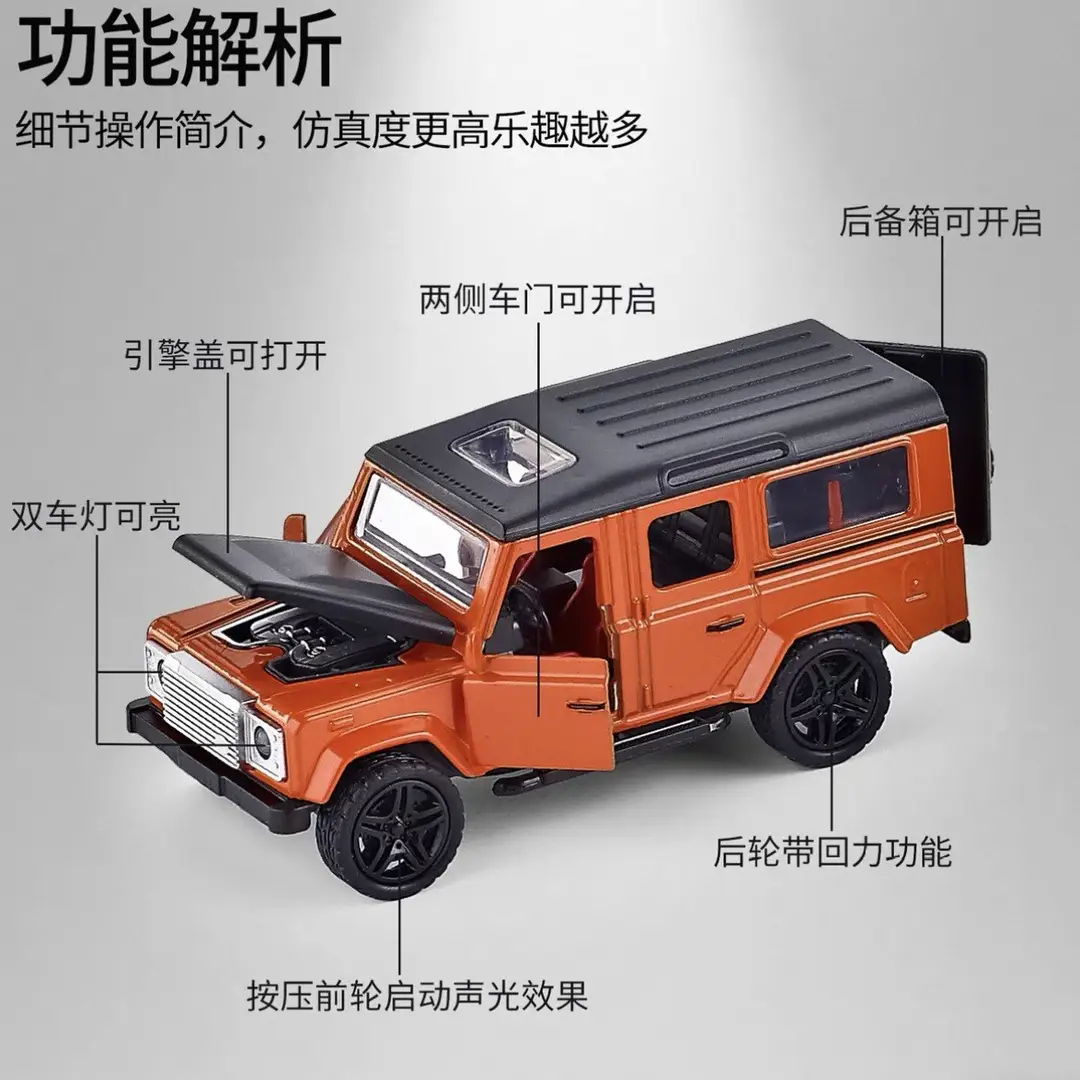 Cross-Border Car Model Simulation Alloy Off-Road Vehicle Toy Car Boy's Simulation Suv Car Model Ornament