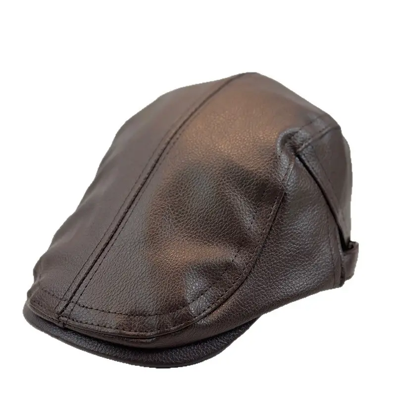 American Style Leather Duckbill Cap Large Brown - Image 7