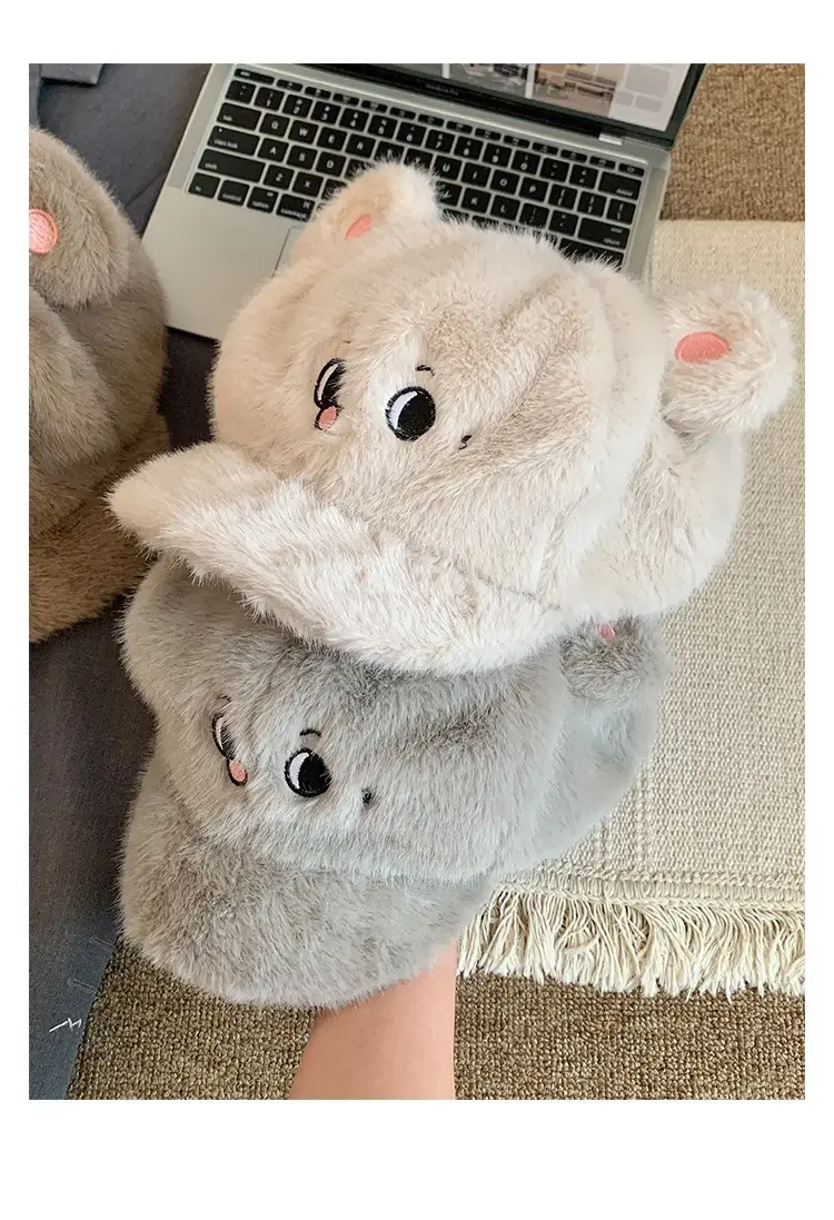 Women Plush Cartoon Mouse Hat for Winter Warm Face Cover — feature 12